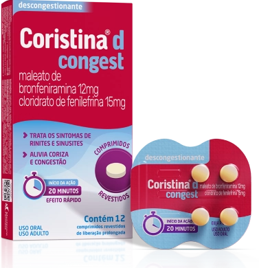 Foto da embalagem de Coristina® d Congest Comprimido.